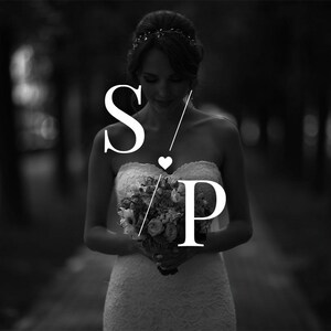 Custom Wedding Monogram Logo | Romantic Couple Initials | Personalized ...