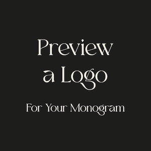 Vorgefertigtes Logo Vorschau: Ausprobieren vor dem Kauf, vorgefertigter Logo-Proof, Monogramm Vorschau (Zusatz-Set)