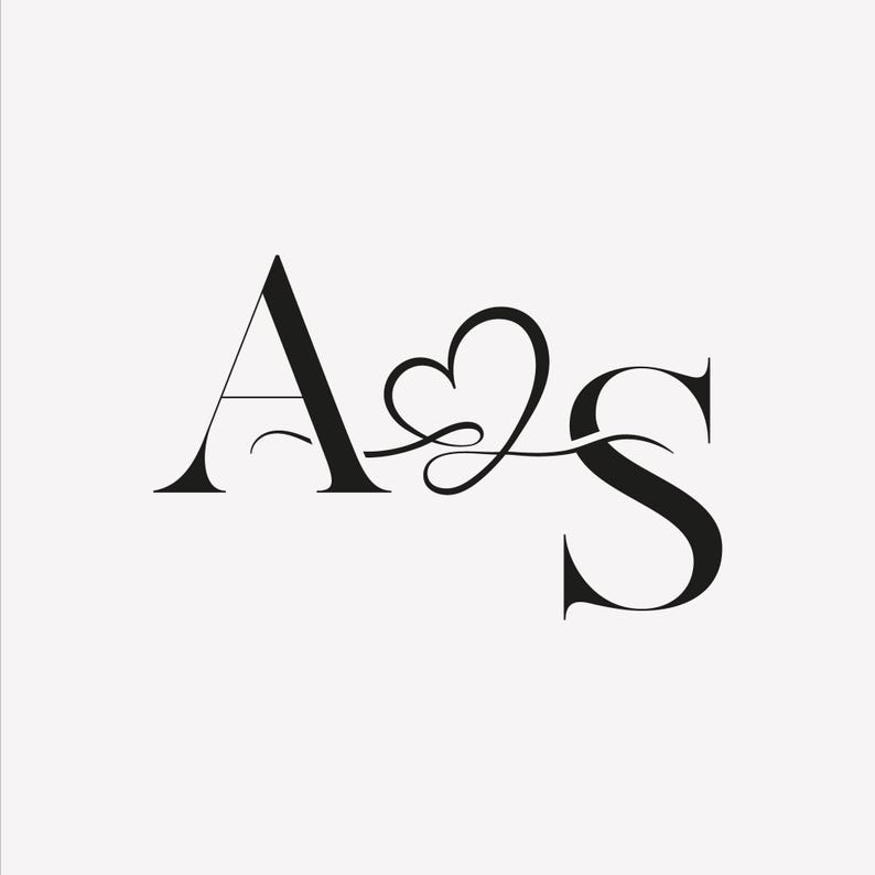 Custom Wedding Monogram Logo | Romantic Couple Initials (digital ...