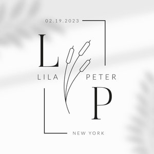 Elegant Wedding Monogram, Modern Wedding Logo, Wedding Gobo, Couple Logo, Wedding Crest, Wedding Svg, Custom Monogram, Wedding Essential