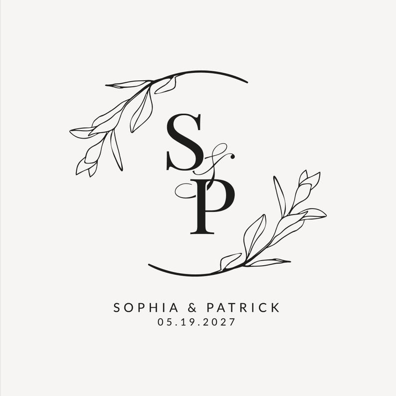 Modern Wedding Monogram SVG | Custom Wedding Logo | Elegant Couple ...