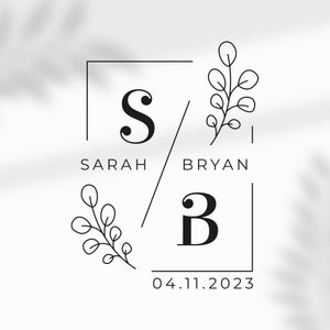 Custom Wedding Logo, Modern Wedding Monogram, Wedding Couple Logo, Elegant Wedding Design, Initial Logo, Luxury Wedding Logo, Wedding SVG