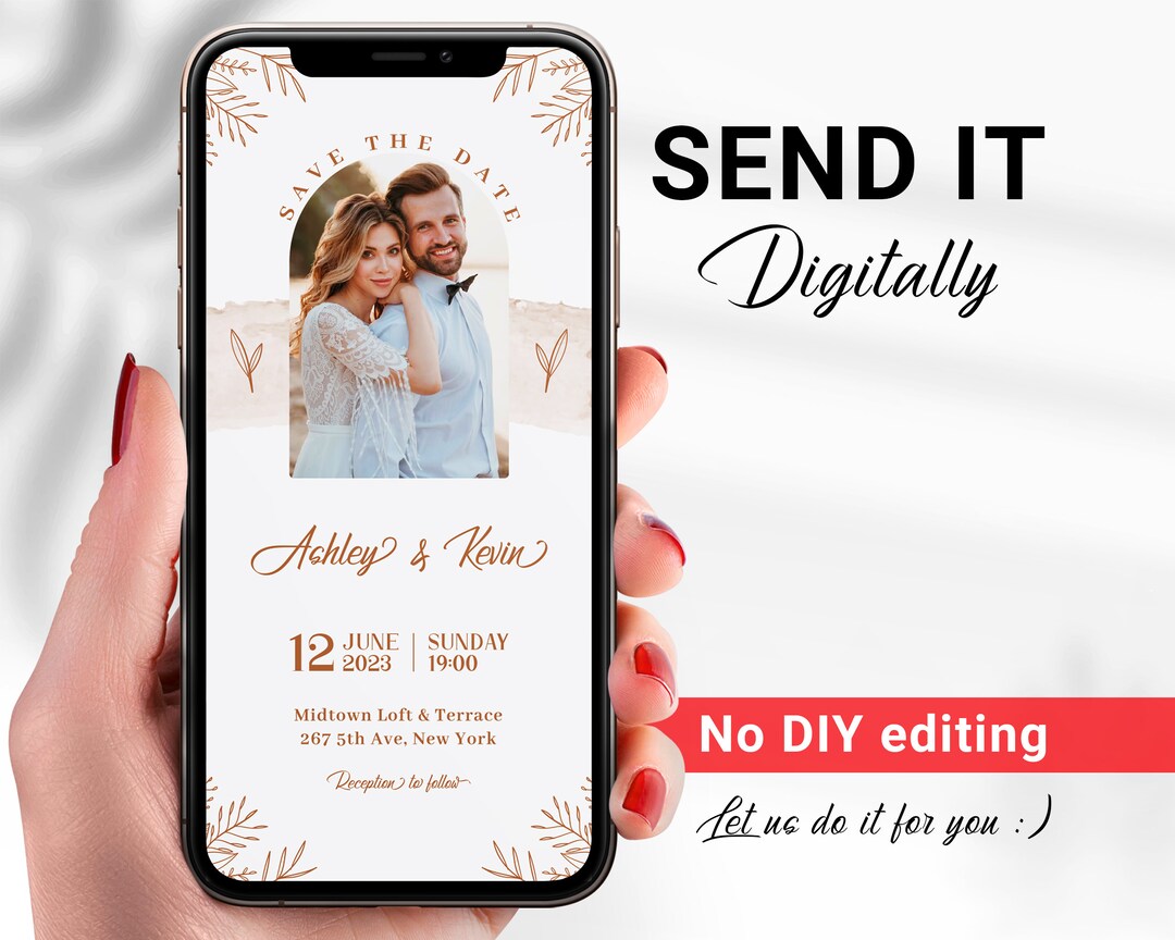 Photo Digital Wedding Invitation, iPhone Evite, Smartphone Invite