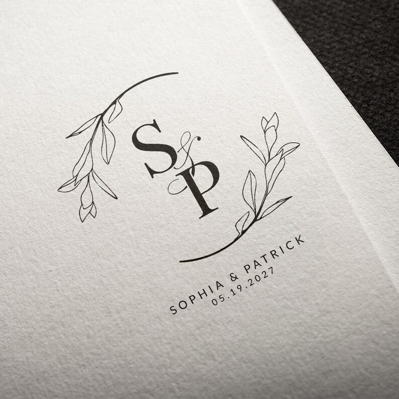 Modern Wedding Monogram SVG | Custom Wedding Logo | Elegant Couple ...