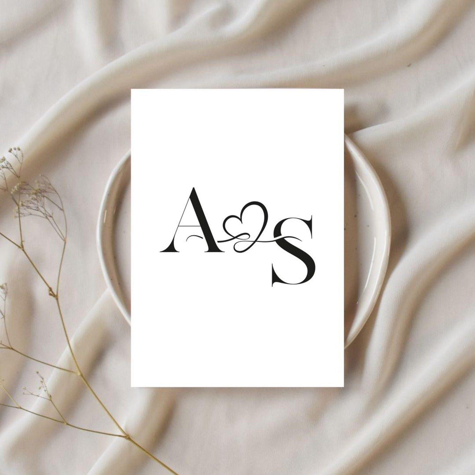 Custom Wedding Monogram Logo | Romantic Couple Initials (digital ...