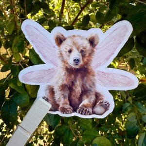 Bear Sticker, Fairy Sticker, Fairycore Sticker, Cottagecore Sticker, Die-cut Sticker, Cute Sticker, Vinyl Sticker, Waterproof Sticker