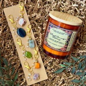 Hidden Keychain Candle: Mystery Gemstone Keychain, Coconut-Soy Wax