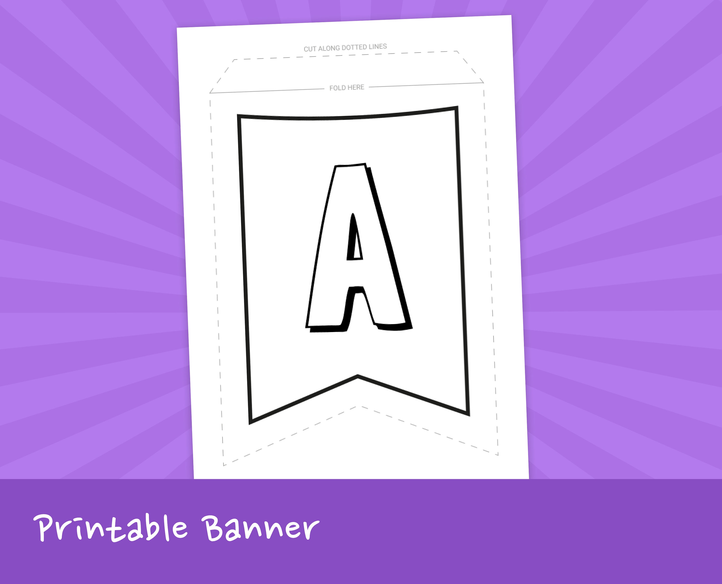 Printable Banner Alphabet Numbers Extra Characters Bunting Party Decor