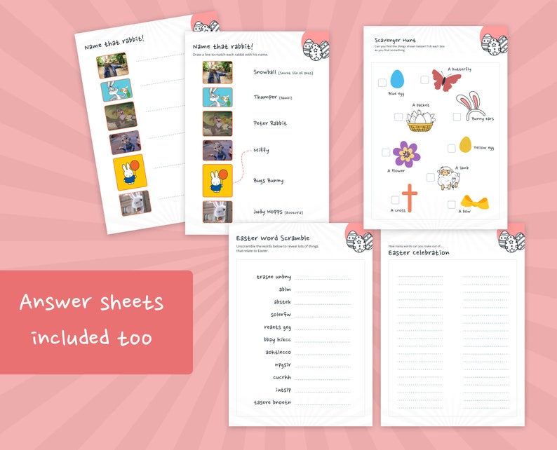 Kids Printable Easter Activity Pack - Etsy