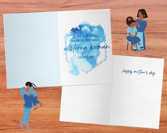 Tarjeta del Día de la Madre / Tarjeta Digital Mujer Fuerte / Tarjeta de Descarga Digital / Tarjeta Feliz Día de la Madre