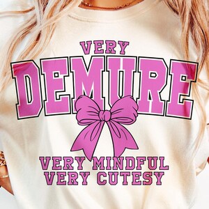 Demure Coquette PNG: Trendy Bow Graphic (Digital Download)