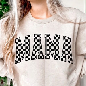 Retro Checkered Mama PNG: Trendy Mom Life Digital (PNG File)
