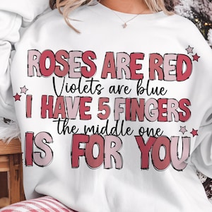 Roses Are Red Anti-Valentine PNG: Retro Funny Valentine Shirt (Digital Download)