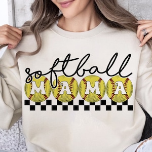 Checkered Softball Mama PNG, Softball PNG, Retro Softball PNG, Softball Season png, Softball Shirt png, Checkerboard Softball Game Day