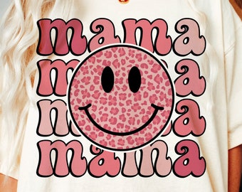 Retro Mama Png, Mothers Day Png, Mama Png, Mama Shirt Design, Mama Sublimation Designs, Smiley Face Png Trendy Mama Png, Floral Mama Png