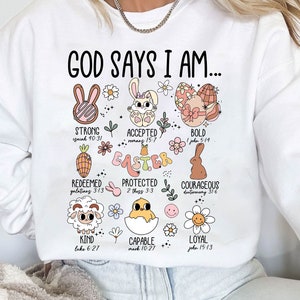 Retro Christian Easter PNG: God Says I Am (Digital Download)
