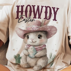 Howdy Easter Png, Western Easter Bunny PNG, Cowboy boots Easter, Happy Easter Png, Funny Easter Png, Retro Easter Shirt