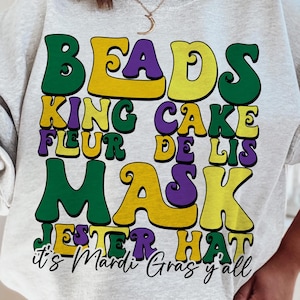 Mardi Gras PNG: King Cake, Jester Hat, Fleur De Lis (Digital Download)