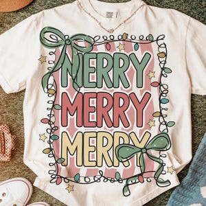Retro Christmas PNG: Preppy Pink Christmas Sublimation Design (Digital Download)