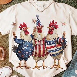 Funny 4th Of July Chicken PNG: Patriotic USA Flag (Digital Download)
