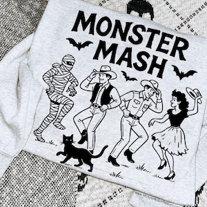 Retro Monster Mash Halloween PNG: Funny Shirt Design (Digital Download