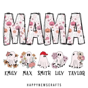 Personalized Spooky Mama PNG: Retro Halloween Design (Digital Download)