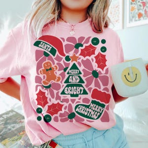Boho Christmas Sublimation, Merry and Bright Christmas Hand Drawn Png, Merry Christmas Png, Coquette Christmas Png, Girly Christmas Tree Png