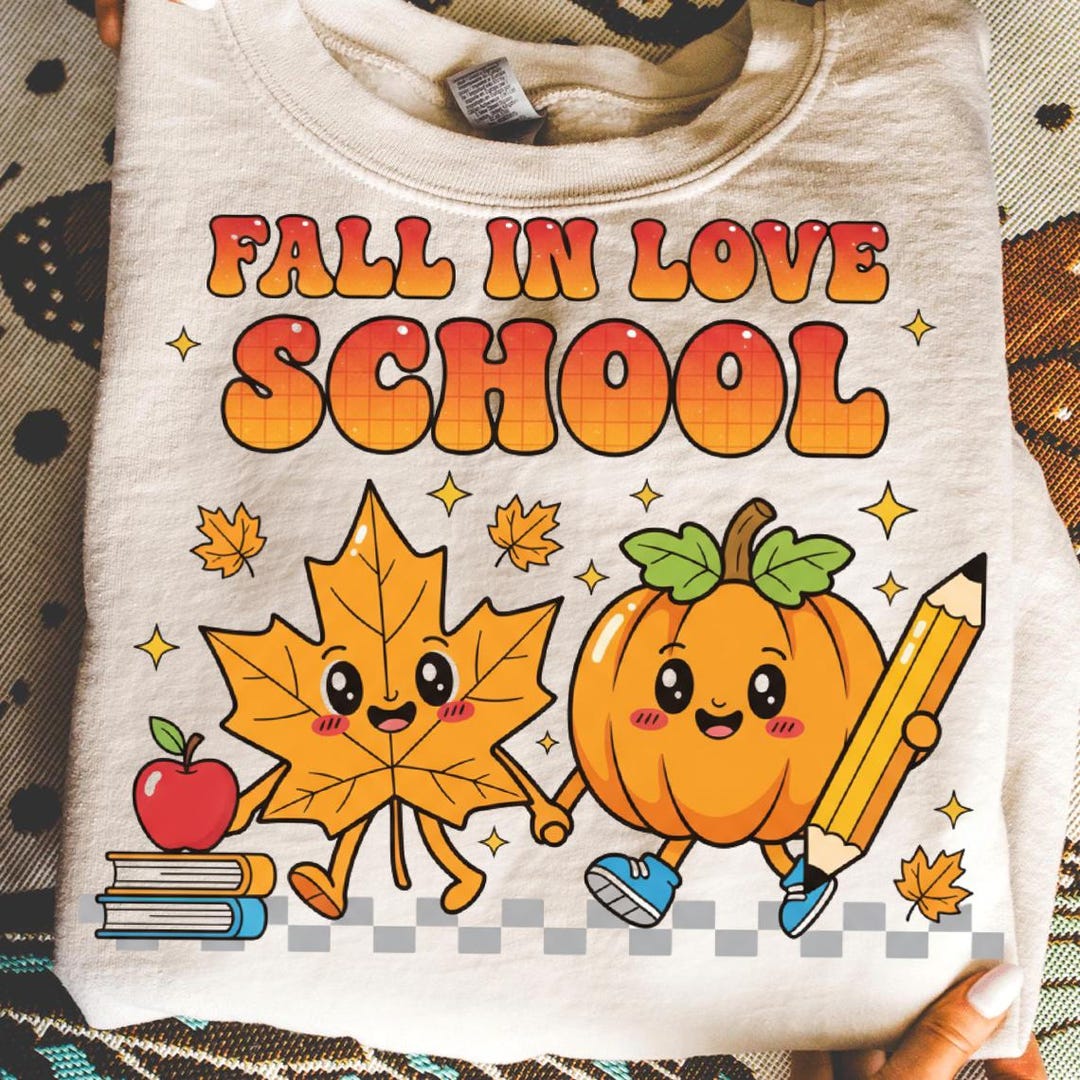 Fall Teacher PNG, Back to School Teacher Shirt PNG, Fall in Love With ...