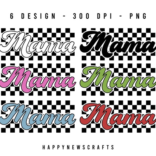 Retro Checkered Mama PNG, Retro Mama Png, Trendy Mom Life Digital, Cool Mom PNG, Mama Sublimation, Checkered Mom PNG, Mother Png, Bundle Png
