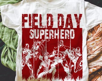 Feldtag Superhero PNG: Retro Schule Design (Digitaler Download)