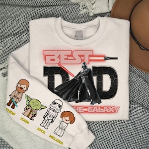 Melhor pai na camisa de Star Wars da galáxia Png, nomes personalizados para crianças para o dia dos pais, camisa de pai de Star Wars, camisa de pai personalizada, bebê Yoda PNG
