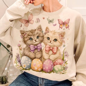 Le jour de Pâques floral chat PNG, chat mignon Pâques Png, Pâques rétro Png, joyeuses Pâques Png, vibrations de Pâques Png, Pâques des amoureux des chats Png, fleurs de Pâques Png