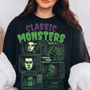 Retro Halloween Monster PNG: Classic Design (Digital Download)