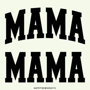 Mama Varsity SVG PNG: Trendy Mom Clip Art (Digital Download)
