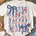 American Honey Coquette Png, Preppy 4th of July PNG, Girly Memorial Day Png, Vintage USA Png, Independence Day png, Land of the Free product logo