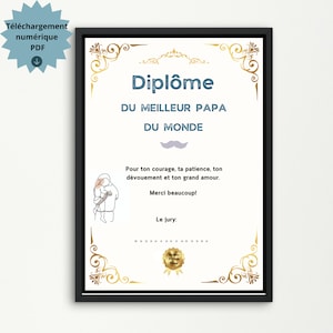 Best Dad Diploma, Father&#39;s Day, Happy Dad&#39;s Day, Dad Gift Idea, Unique Gifts, Happy Birthday Dad