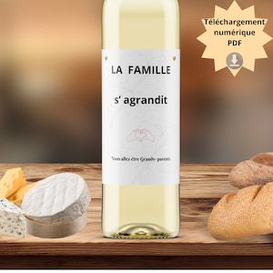 Pregnancy announcement, Printable wine labels, "You're going to be a dad", baby announcement, You're going to be grandparents, 3 PDFs, baby is on the way
