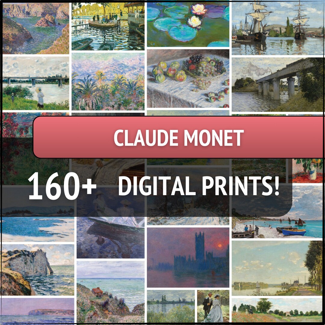 160 Claude Monet Famous Artwork Prints, 7200 X 10800px File Size, 300 ...