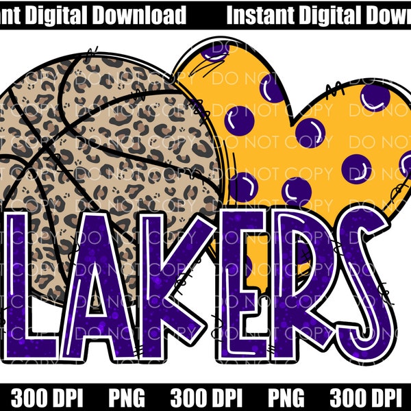 Lakers PNG, Peace Love Lakers, Lakers Basketball, Lakers Sublimation, team spirit png, Basketball png, Lakers Fan, lakers doodle