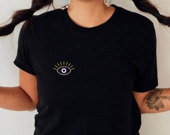 BESCHERMING SHIRT / Evil Eye / Biologisch Katoen / Fairtrade / Ethische Mode / Good Vibes Only Shirt / Comfortabel Yoga Shirt / Cadeau voor haar