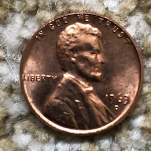 1963 D Muito raro Lincoln Penny 1963D US 1 centavo Mint UNC linda, moeda americana de 1 centavo Estados Unidos Abraham Lincoln, Denver (1963) RD
