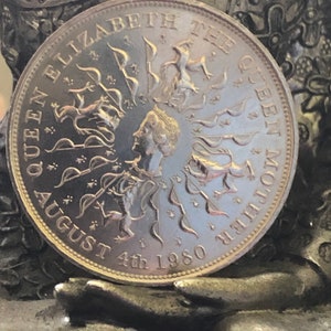 1980 August 4th Queen Elizabeth the Queen Mother United Kingdom, Crown Great Britain 25 Pence Crown 1980 Coin Elizabeth II Queen Mother