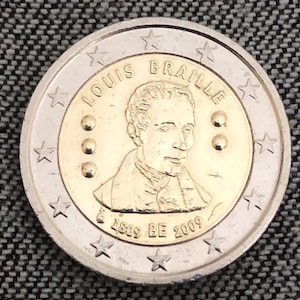 2 Euro Memorial coin Belgium 2009 Louis Braille Stunning