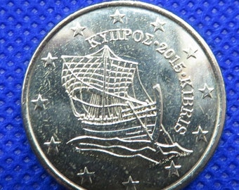 50 Cent Euro coin Cyprus Uncirculated 2015 The Kyrenia ship LOW mintage