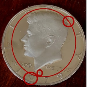 1979 S Blured Kennedy Half Dollar, 1979 1/2 Dollar MINT very different JFK U/C blob for S American United States John F Kennedy Silver/Clad