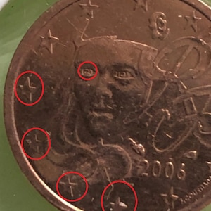 2 Cent Münze Frankreich 2006 Euro Prägefehler