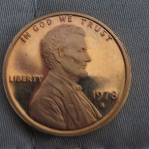 1978 S Lincoln Penny 1978 US cent Mint UNC beautiful, American 1 Cent Coin United States Abraham Lincoln