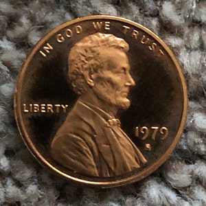 1979 Lincoln Penny 1979S Tipo 1 centavo estadounidense Mint UNC hermoso, American 1 Cent Coin Estados Unidos Abraham Lincoln