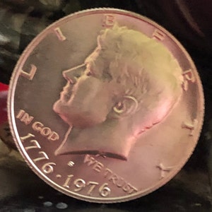 1976 S Kennedy Half Dollar, 1976, 1/2 Dollar Coin 1776-1976 JFK UNC, American coin, United States Half Dollar John F Kennedy Silver/Clad