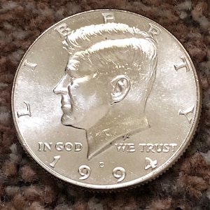 1994 D Kennedy Half Dollar, 1994D  1/2 Dollar Coin JFK, American coin, United States Half Dollar John F Kennedy Silver/Clad